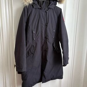 Canada Goose Black Puffer Jacket with Fur Trim
